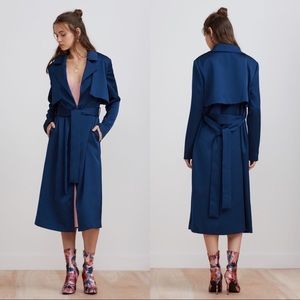 EUC Finders Keepers Phantasm Blue Trench Coat XS